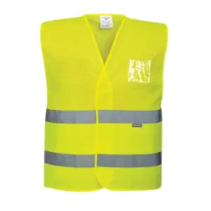 Image of Portwest Class 1 Half Mesh Hi Vis Waistcoat Yellow S / M