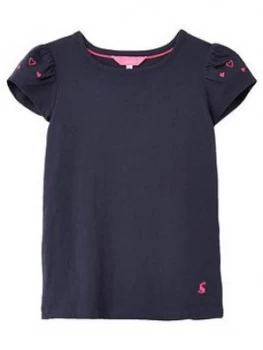 Image of Joules Girls Flutter Short Sleeve T-Shirt - Blue