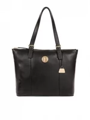 Image of Pure Luxuries London Jet Black 'Aster' Leather Tote Bag