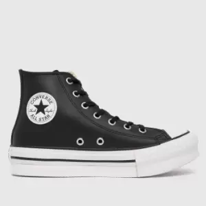 Image of Converse Black All Star Eva Lift Hi Junior Trainers