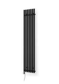 Image of Terma Rolo Room Matt Heban Black Vertical Electric Designer Radiator, (W)370mm X (H)1800mm