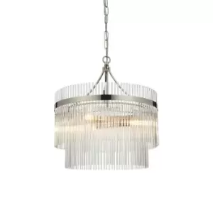 Image of Marietta 3 Light Multi Arm Lamp Ceiling Pendant Bright Nickel