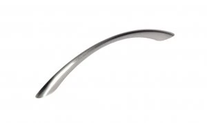 Image of Wickes Tapered Bow Door Handle - Brushed Nickel 160mm Pack of 6