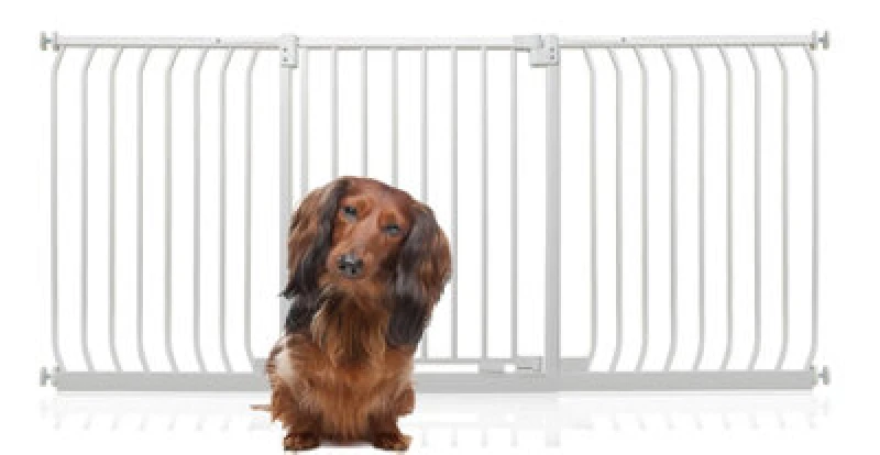 Image of Bettacare Elite Pressure Dog Gate, 188Cm - 197Cm, Matt White, Pressure Fit Pet Gate For Dog And Puppy