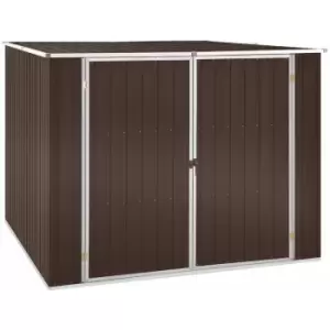 Image of Garden Shed Brown 195x198x159cm Galvanised Steel Vidaxl Brown
