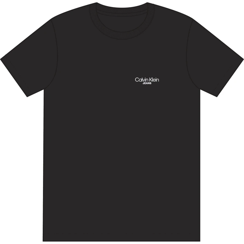Image of Calvin Klein Jeans Mens Regular Fit Back Print T-Shirt Black UB1 male S