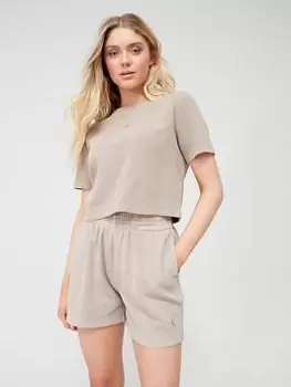 Image of Calvin Klein Jeans Waffle Tee - Beige, Beige Size M Women