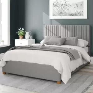 Image of Aspire Grant Upholstered Ottoman Bed Eire Linen Grey Single