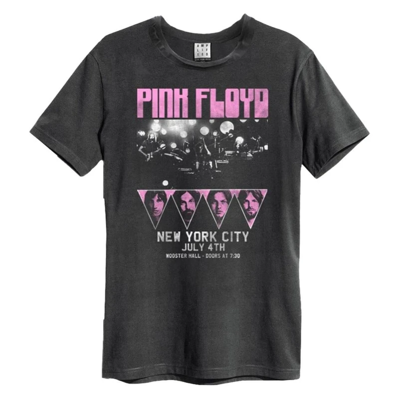 Image of Amplified Amplified Men New York City Pink Floyd T-Shirt in Charcoal Size: Small Charcoal S Male 5063470364824