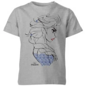 Image of Disney Frozen Elsa Sketch Strong Kids T-Shirt - Grey - 5-6 Years