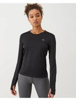 Image of Adidas Own The Run Ls Tee - Black