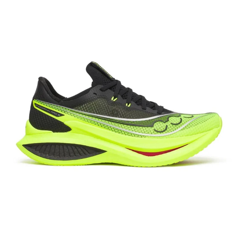 Image of Saucony Endorphin Pro 5 Shoes Yellow Black SS26, Size 46 - EUR