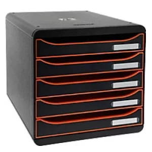Image of Exacompta Big Box Plus Black Office, Black/Tangerine/Black, Pack of 1