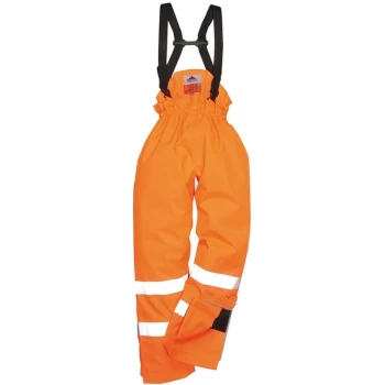 Image of Portwest - S780ORRM - sz M Bizflame Rain Unlined - Hi-Vis Antistatic FR Trouser - Orange