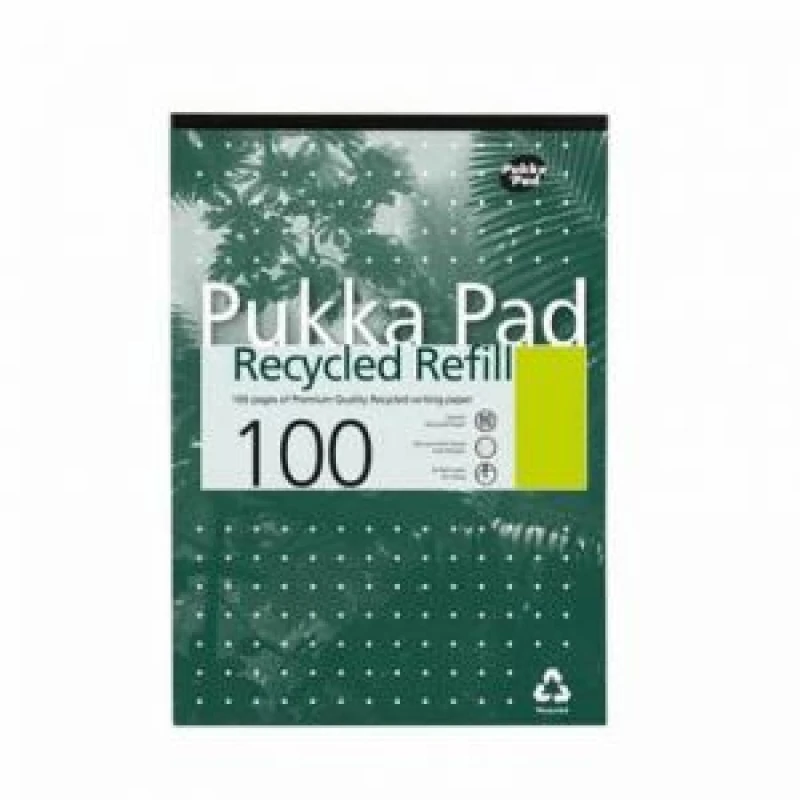Image of Pukka Pukka Recycled Refill Pad A4 100 Recycled Pages 80gsm 4 Hole...