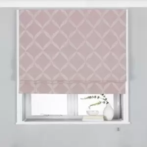 Image of Paoletti Olivia Embroidered Blackout Roman Blind Polyester Blush (61X137Cm)