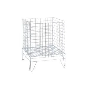 Image of 24 x 24" Flat Folding Steel Dump Bin Silver DB2424