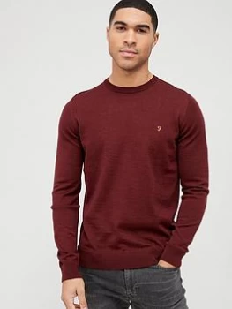 Image of Farah Mullen Merino Wool Knit - Burgundy , Burgundy Size XL Men