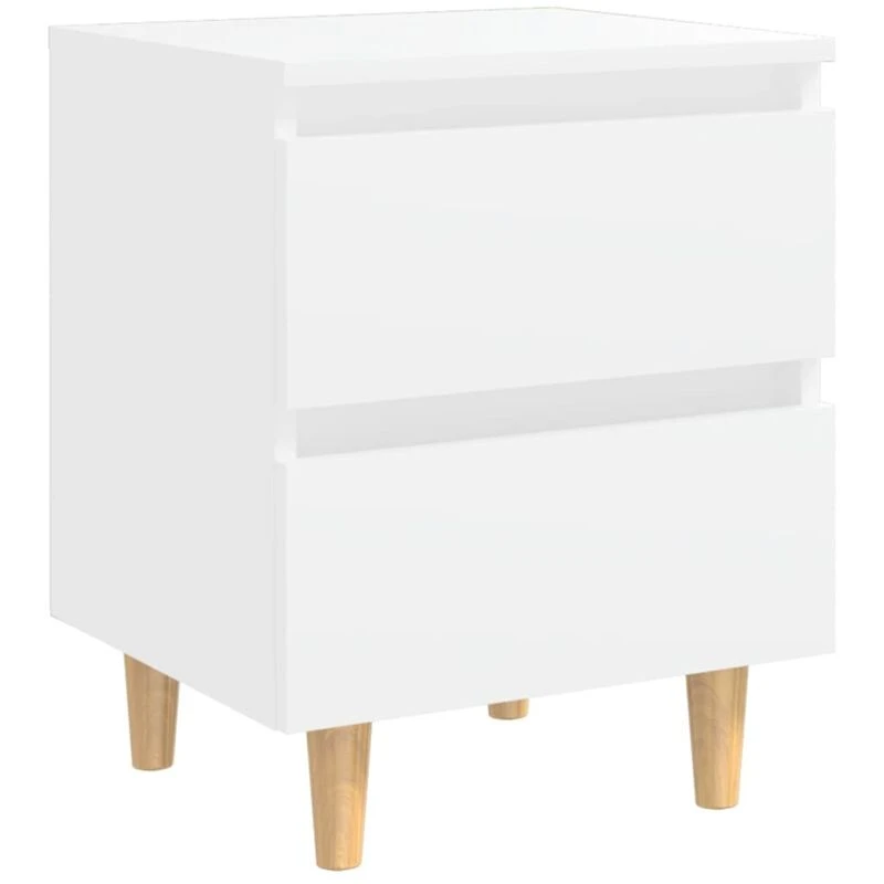 Image of VIDAXL Bed Cabinet with Solid Pinewood Legs White 40x35x50cm Vidaxl 8720286356609
