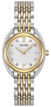 Image of Bulova Womens Classic Diamond Two Tone Stainless Steel Watch