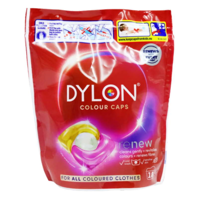 Image of Dylon Colour Wash Caplets Renew 18s RED BAG NWT8253 NWT8253