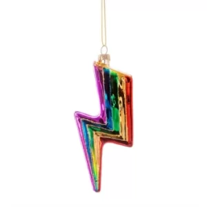 Image of Rainbow Lightening Bolt Shaped Bauble