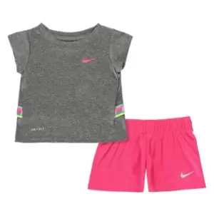 Image of Nike Tape T Shirt And Shorts Set - Grey