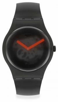 Image of Swatch BLACK BLUR Black Silicone Strap Black Transparent Watch