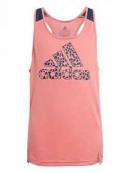 Image of Adidas Girls Leo Tank Top - Pink/Navy