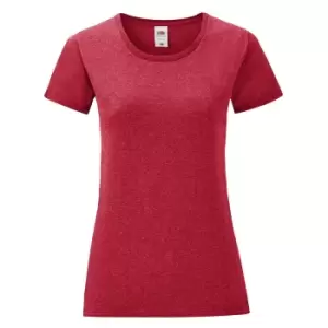 Image of Fruit Of The Loom Womens/Ladies Iconic T-Shirt (M) (Heather Red)