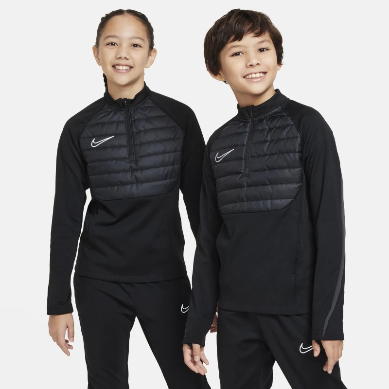 Image of Nike Therma-FIT Academy Big Kids Soccer Drill Top Black/Grey male 7-8 (S)