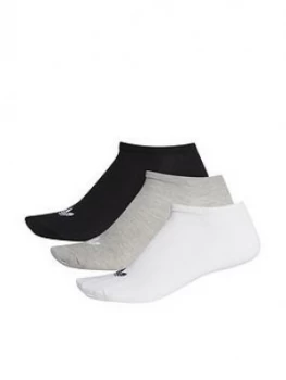 Image of Adidas Originals Trefoil Liner Socks (3 Pack) - White/Grey/Black