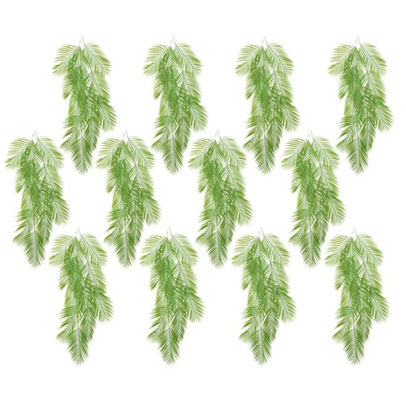 Image of Leaf Pack of 12 x 120cm Artificial Hanging Palm Plant
