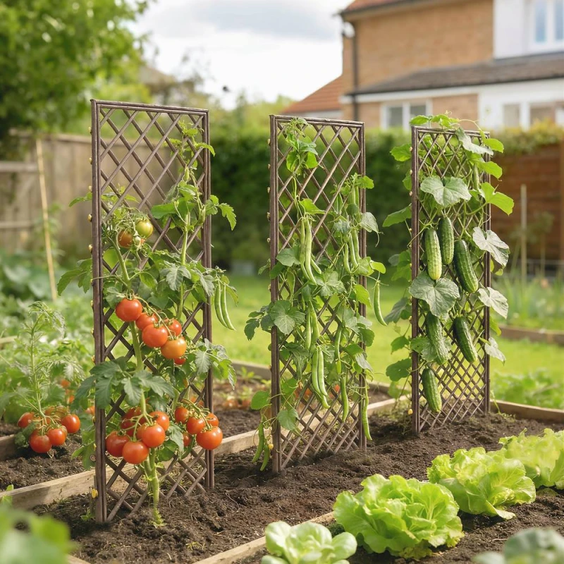 Image of OUTSUNNY Garden Arch, Wicker Trellis Support Frame with Flat Top, Natural Natural Unisex