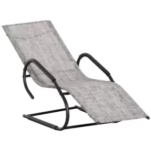 Image of Outsunny Outdoor Sun Lounger with Headrest - Grey