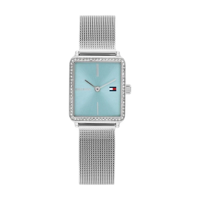 Image of Tommy Hilfiger 1782789 Turquoise Dial Mesh Bracelet Watch - W95374