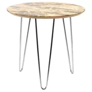 Image of Back To The Future DeLorean Blueprints Wooden Side Table - Silver