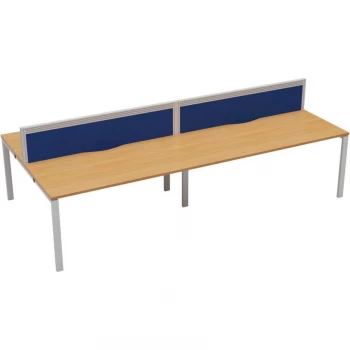 Image of 4 Person Double Bench Desk 1400X780MM Each - White/Beech