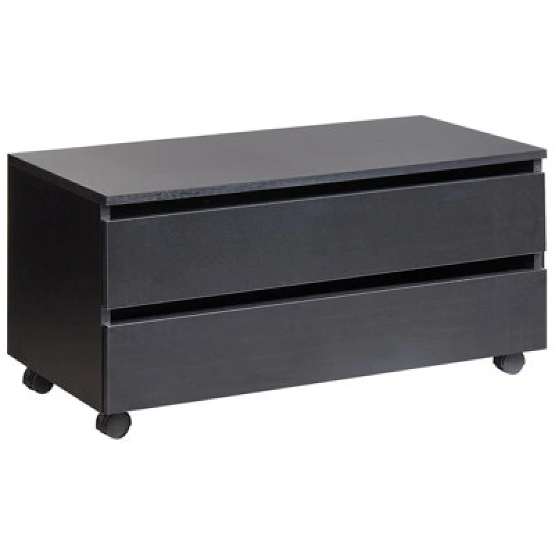 Image of Beliani Bathroom Cabinet Teresina With Wheels 80 Cm Black