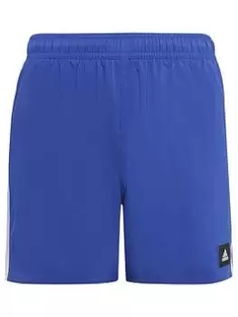 Image of adidas Boys 3 Stripe Swim Short - Blue Size 9-10 Years