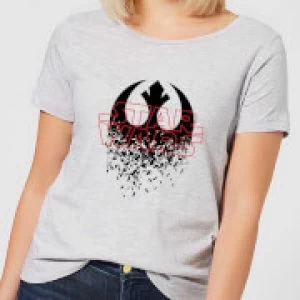 Image of Star Wars Shattered Emblem Womens T-Shirt - Grey - L