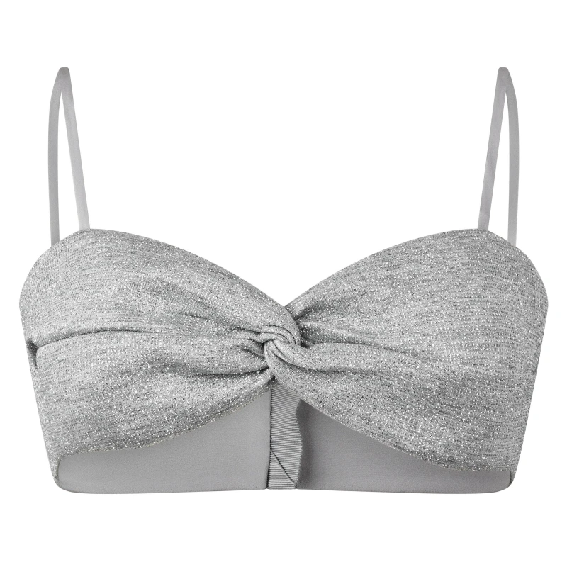 Image of Off White Womens Elastic Support Bandeau Top Silver female 4 (3XS)