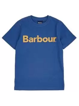 Image of Barbour Boys Staple Short Sleeve T-Shirt - Mid Blue Size 8-9 Years