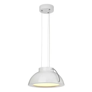 Image of LED 1 Light Medium Dome Ceiling Pendant White Painted Finish