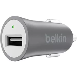 Image of Belkin Premium Ultra fast 2.4amp USB Car Charger With Connected Equipment Warranty Grey