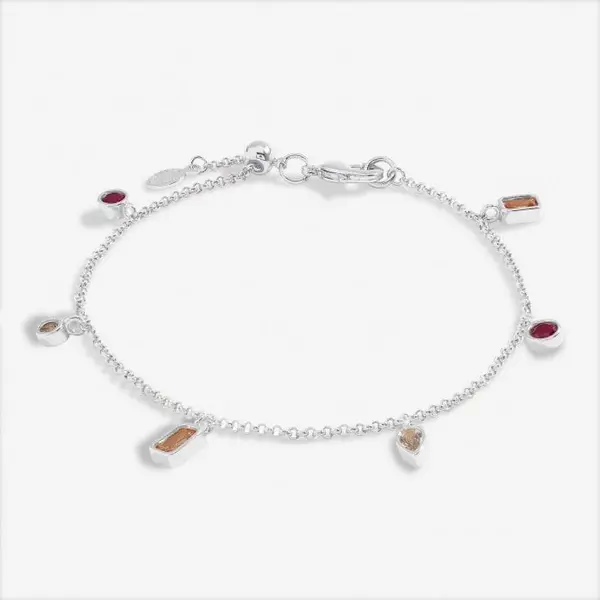 Image of Gem Glow Multi Gem Silver Plated 19cm Adjustable Bracelet 7178