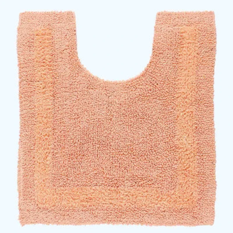 Image of Homescapes Luxury Reversible Cotton Pedestal Mat - Peach