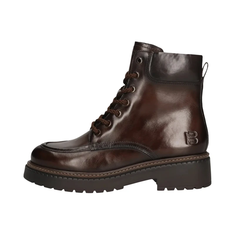 Image of TT.Bagatt Leather lace-up ankle boots with subtle stitching and zip For Her TT.Bagatt Marron Female 38