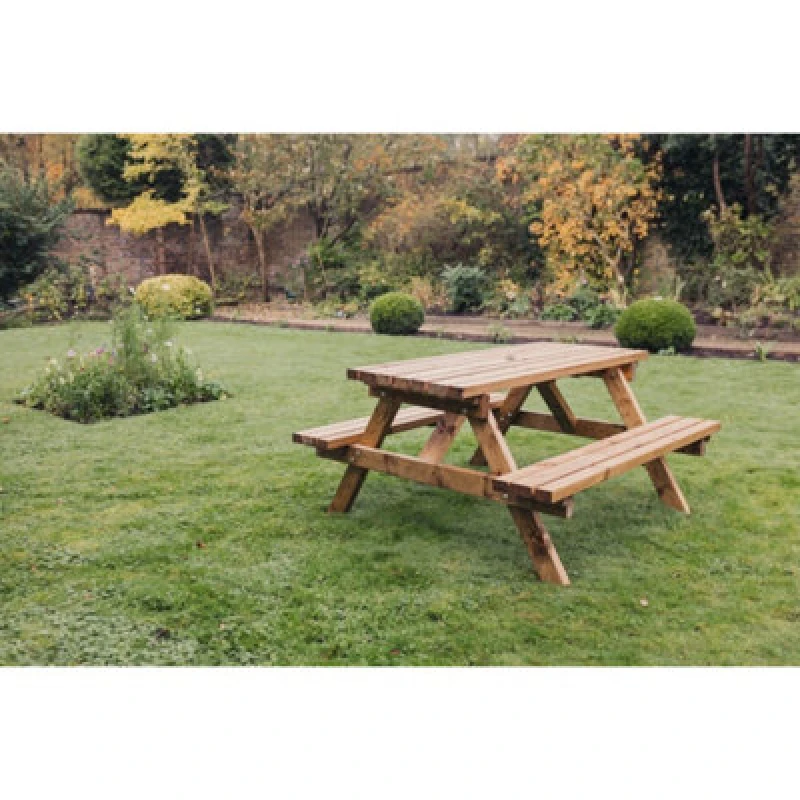 Image of Churnet Valley Garden Furniture Ltd Valley Deluxe Picnic Table - Timber - L150 X W150 X H76cm - Partially Assembled