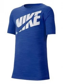 Image of Nike Older Boys Performance Top - Blue/White